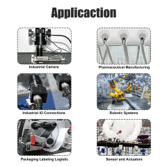 M12 Metal Straight Angle Male & Female Shielded Connector