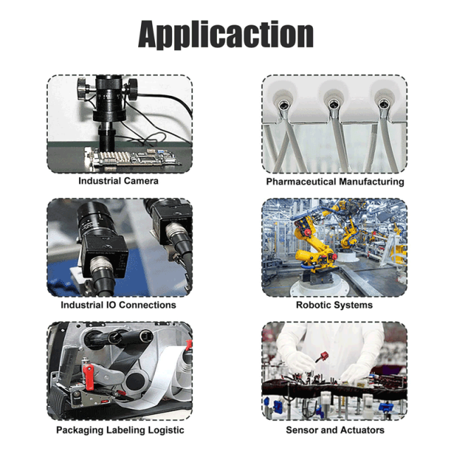 M12 Metal Straight Angle Male & Female Shielded Connector