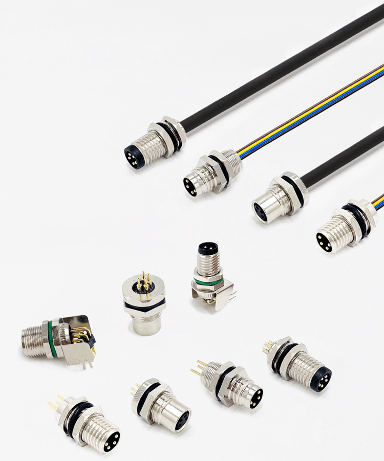 M8 Screw Crimp Series Cable Panel Mount Circular Connectors