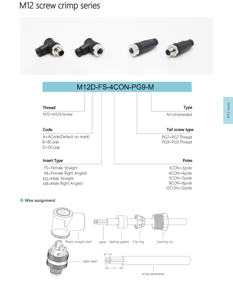 m12 connector 4 5pin