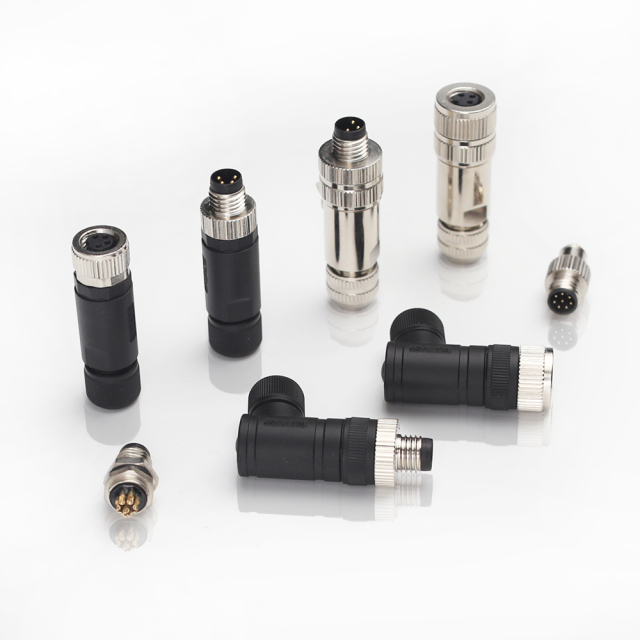 M8 Male Female Straight Elbow Metal Plastic Wire Connector