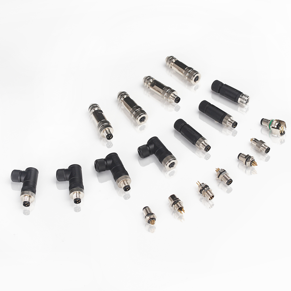 M8 Male Female Straight Elbow Metal Plastic Wire Connector