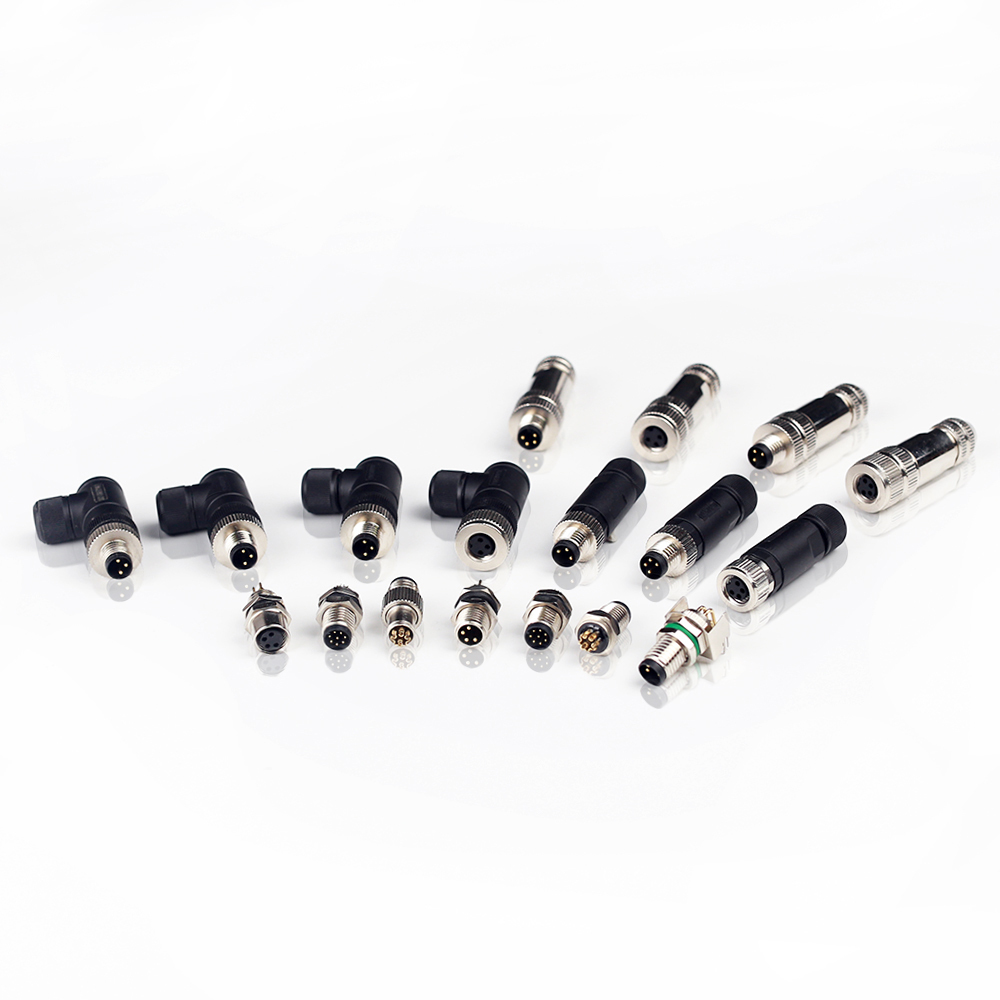 M8 Male Female Straight Elbow Metal Plastic Wire Connector