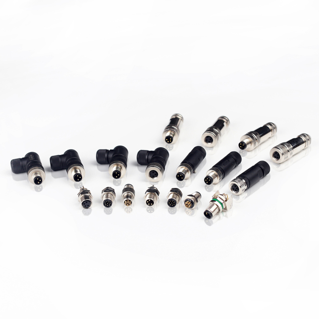 M8 Male Female Straight Elbow Metal Plastic Wire Connector