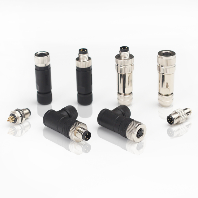 M8 Male Female Straight Elbow Metal Plastic Wire Connector