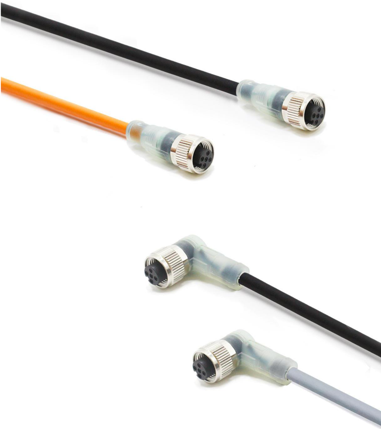 Right Angled 5 Pin M12 LED Connector Assembly