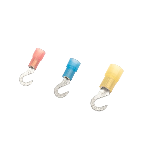 Hook Terminals Nylon Insulated Double Crimp Cable Lug