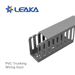 Grey Slotted PVC Trunking with Cover Wiring Duct