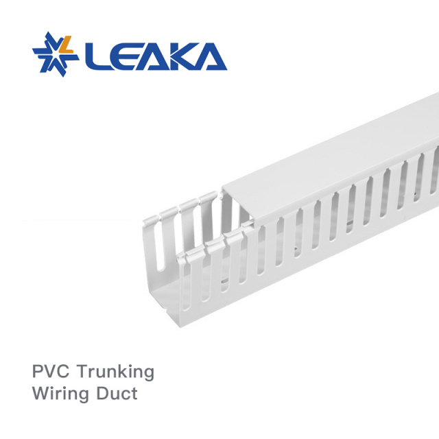 White Flame Retardant Wiring Duct PVC Trunking Cable Routing