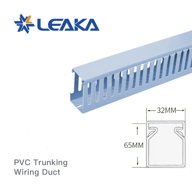 Blue Wiring Cable Slotted Duct Flame Retardant PVC Trunking