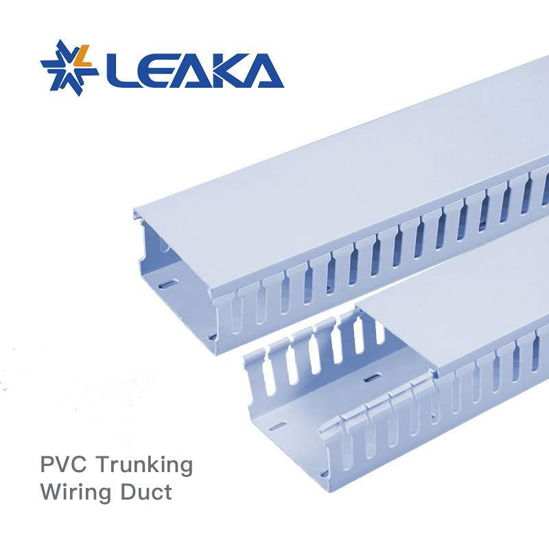 Blue Wiring Cable Slotted Duct Flame Retardant PVC Trunking
