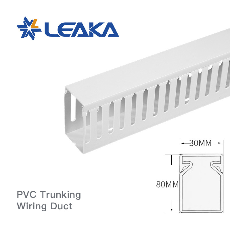 White Flame Retardant Wiring Duct PVC Trunking Cable Routing