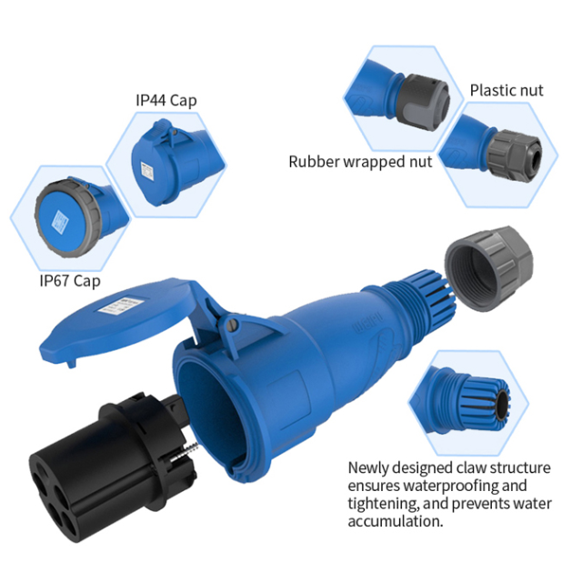 WEIPU TYE IEC60309 Socket High Current Connector