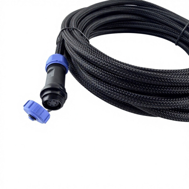 SP13 6Pin Connector 5m PVC Cable with PET Woven Mesh Sleeve
