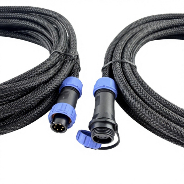 SP13 6Pin Connector 5m PVC Cable with PET Woven Mesh Sleeve