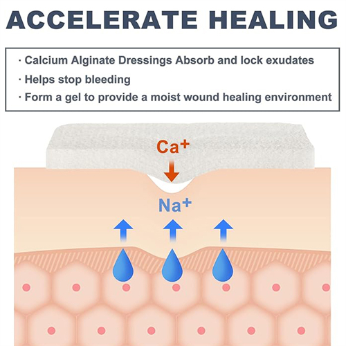 Alginate Dressing In Sheet, size 10 cm x 10 cm / 4"x 4", Advanced Wound Care Solution, Suitable for cuts and lacerations, Post Surgical Wounds
