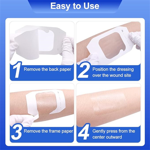 Transparent Film Dressing-Size 6 x 7 cm-Paper Frame Style- Waterproof breathable Wound care Adhesive Bandage