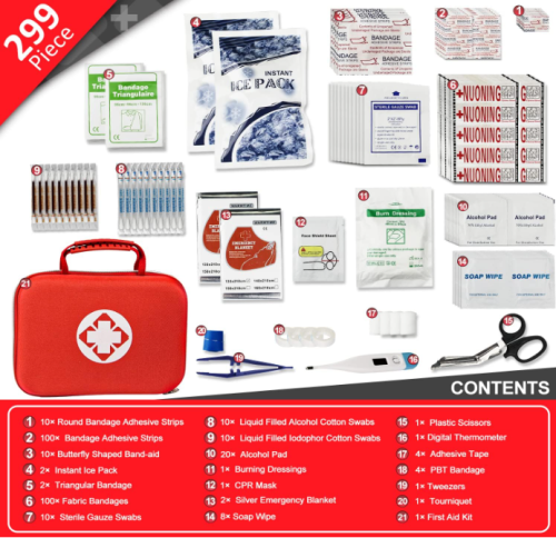 First Aid Kit Portable Red Camping