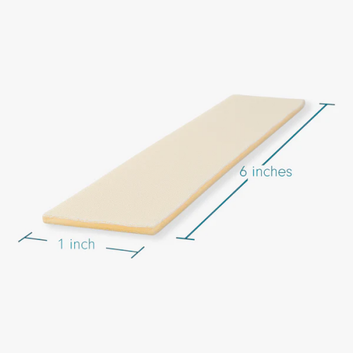 Silicone scar strips, size 1 cm X 6 cm, color brown, scar care solution