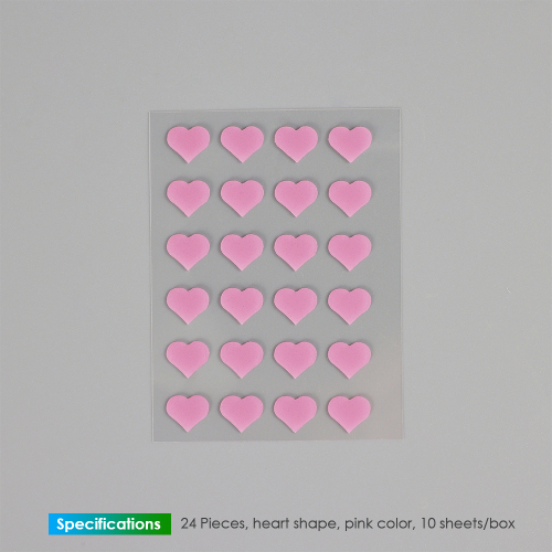 Acne patch-Heart shape sticker-24 pieces-Pink color-Hydrocolloid acne patch