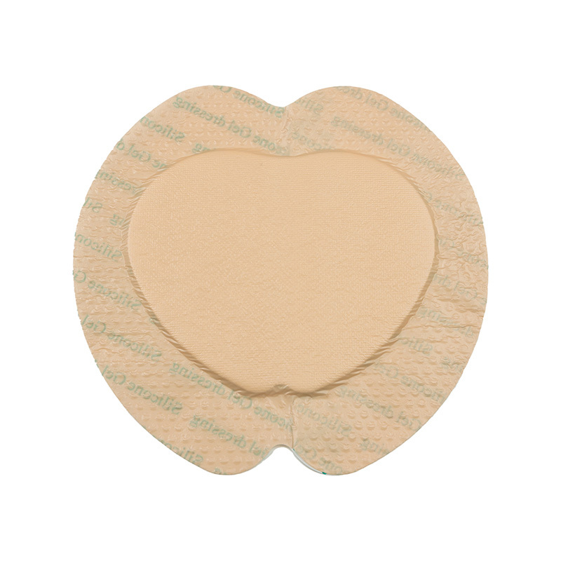 Sacral Foam Dressing, Silicone adhesive with boarder, Size 18 x 18 cm / 7"x7", matt PU film backing, Bed Sore Treatment Bandage for Sacrum