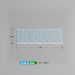 Silicone scar sheet, size 4 cm X 15 cm, color blue, scar care solution