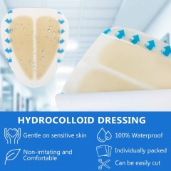 Sacral hydrocolloid dressing, size 15 cm x 18 cm, aesidhve bordered hydrocolloid bandage
