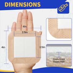 Silicone Adhesive Foam Dressing With Border, Size 10 cm x 10 cm / 4'' x 4'', Advanced Wound Care Solution