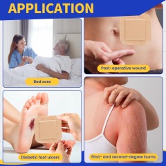 Silicone Adhesive Foam Dressing With Border, Size 10 cm x 10 cm / 4'' x 4'', Advanced Wound Care Solution