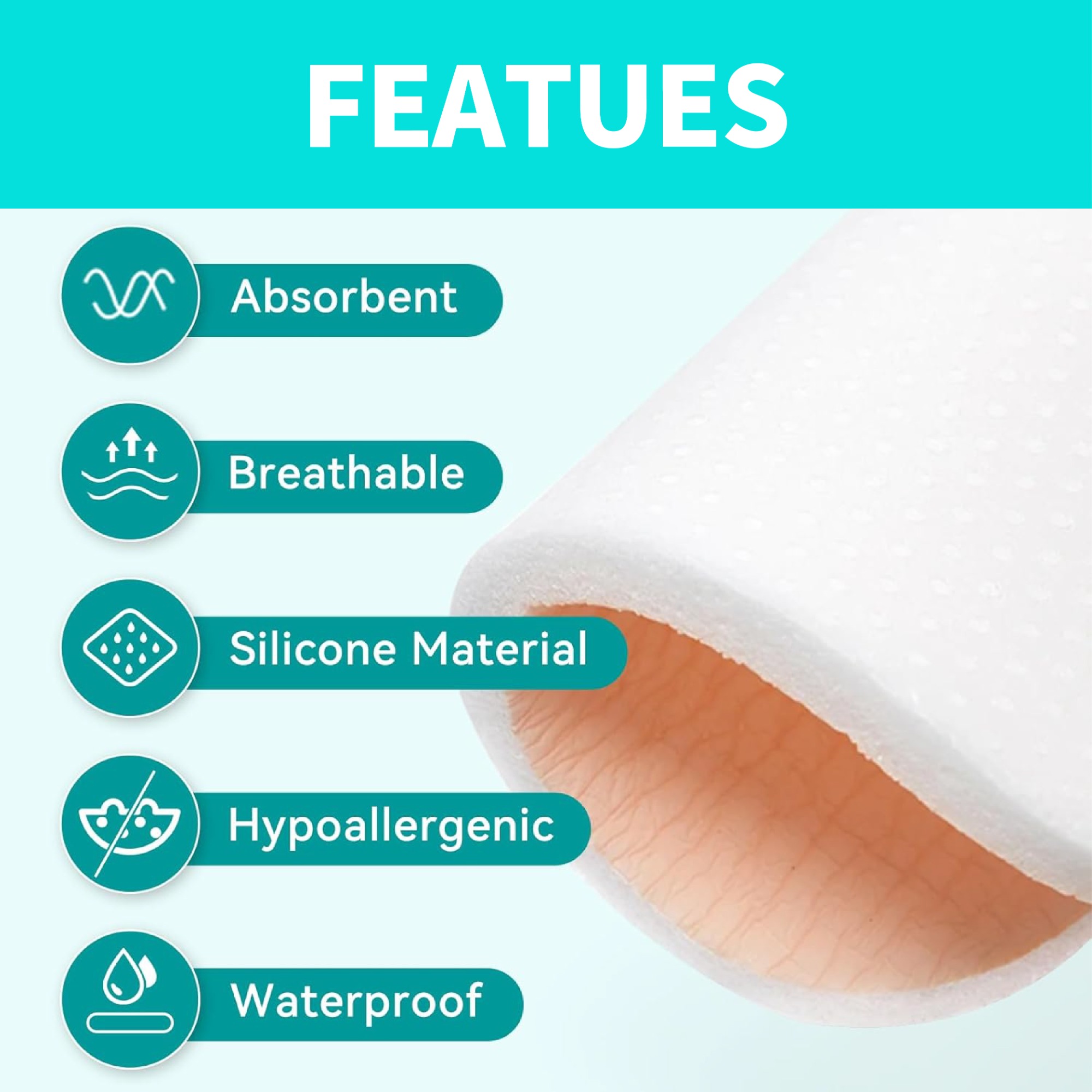 Silicone Adhesive Foam Dressing 18 cm x 18 cm Silicone Foam Dressing