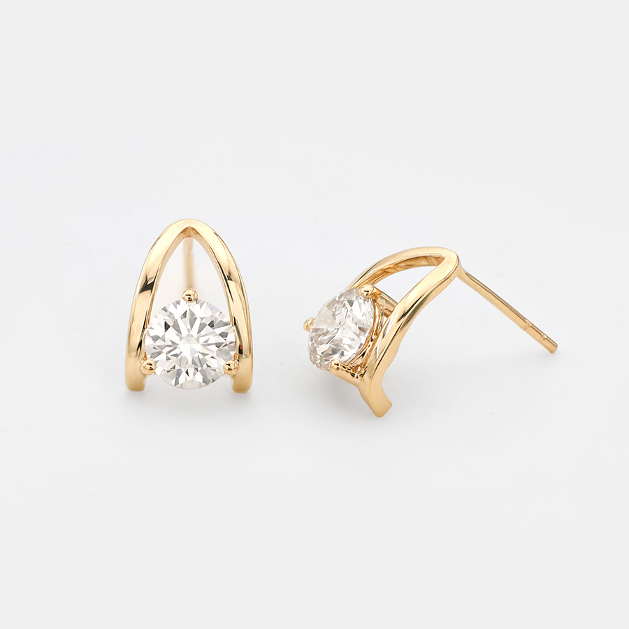 Lab-grown Diamond Earring - 10k/14K/18K Gold, PT, Customizable