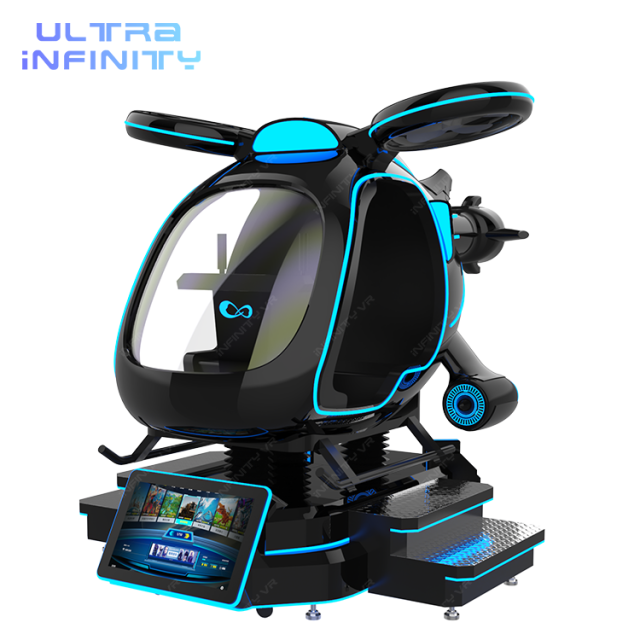 Black Vr Helicopter Game Simulator 2 Players- 9D VR Airplane Machine