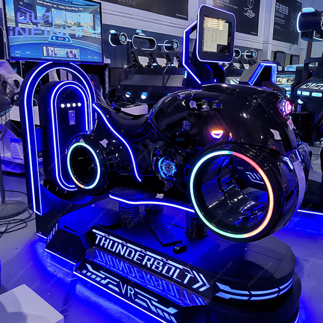 Black VR Thunder Motorcycle Simulator- 9d VR Motor Racing Game Machine