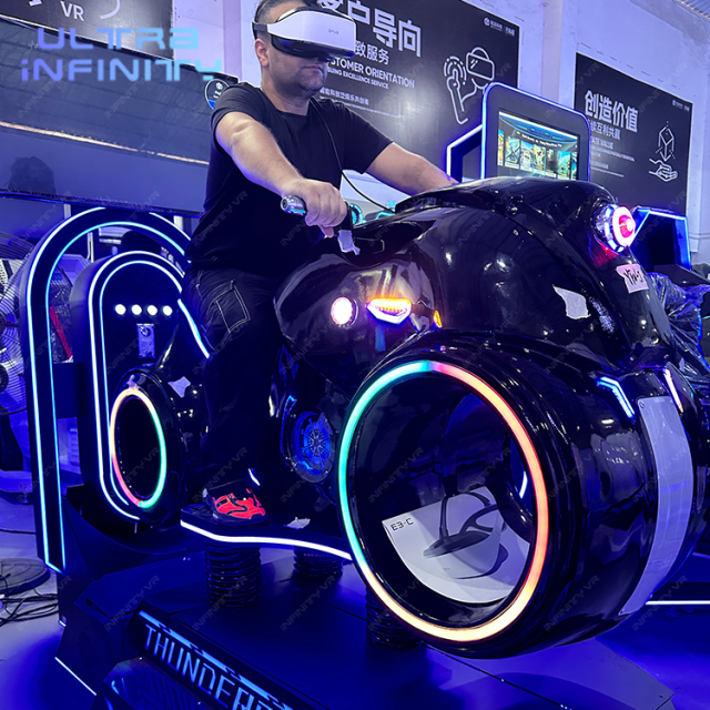 Black VR Thunder Motorcycle Simulator- 9d VR Motor Racing Game Machine