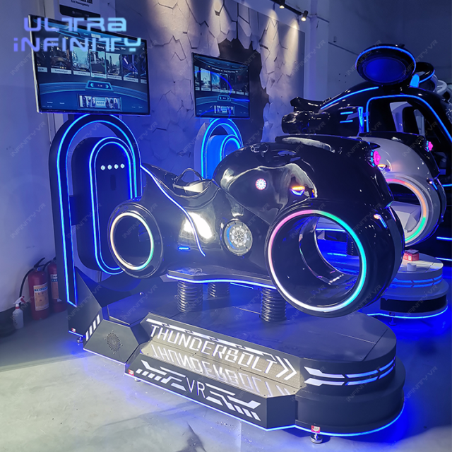 Black VR Thunder Motorcycle Simulator- 9d VR Motor Racing Game Machine
