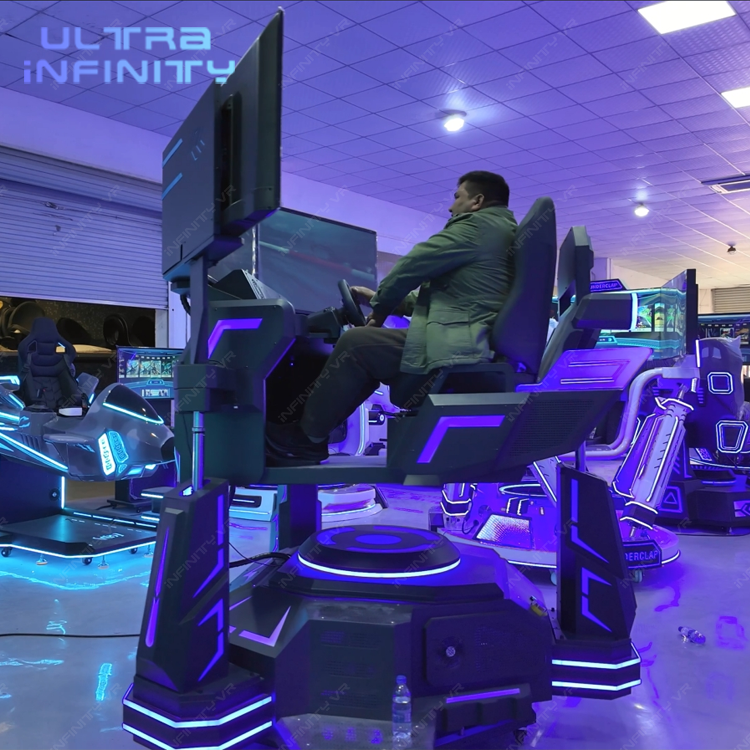 3DOF 3 Screens Rotating Racing Car Machine-360 Degree Horizontal Rotation Racing Simulator Cockpit