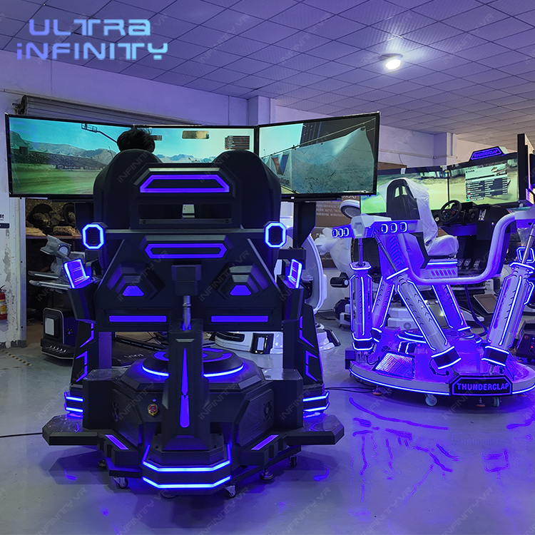 3DOF 3 Screens Rotating Racing Car Machine-360 Degree Horizontal Rotation Racing Simulator Cockpit