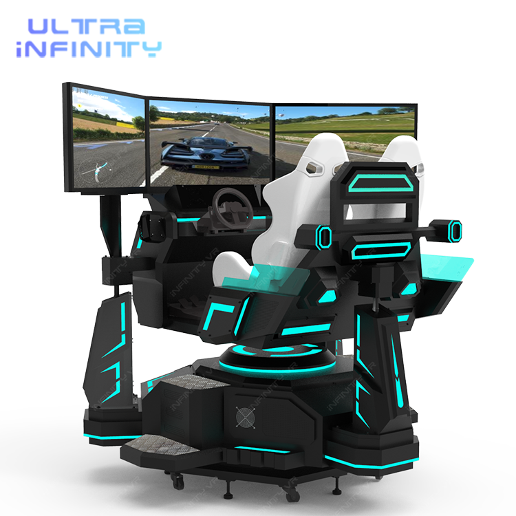 3DOF 3 Screens Rotating Racing Car Machine-360 Degree Horizontal Rotation Racing Simulator Cockpit