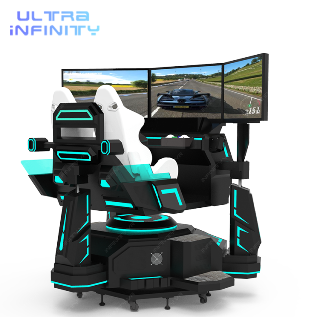 3DOF 3 Screens Rotating Racing Car Machine-360 Degree Horizontal Rotation Racing Simulator Cockpit