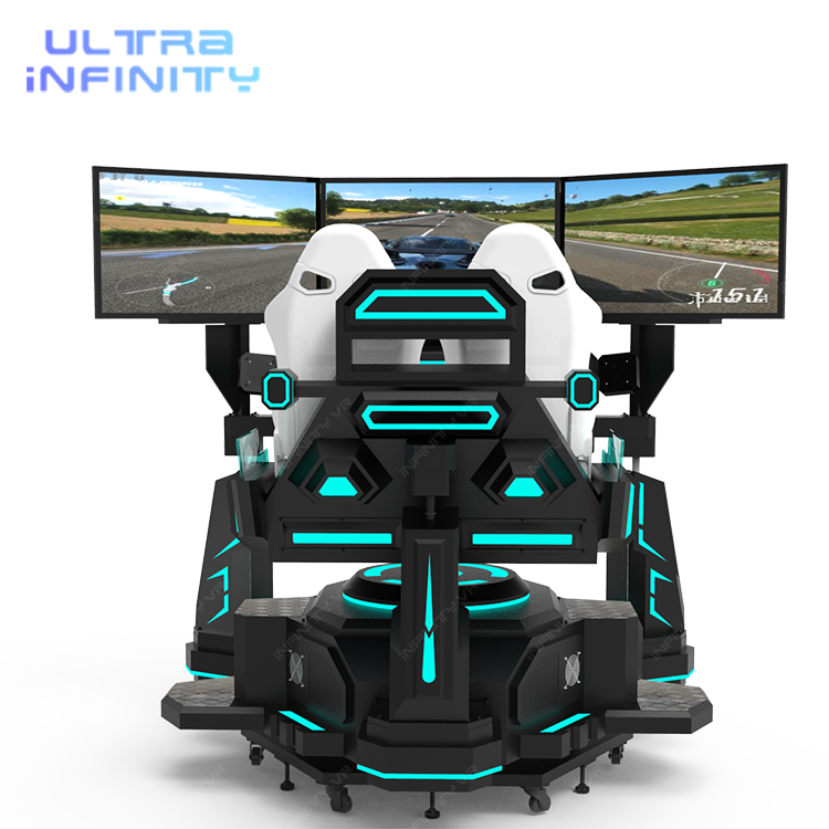 3DOF 3 Screens Rotating Racing Car Machine-360 Degree Horizontal Rotation Racing Simulator Cockpit