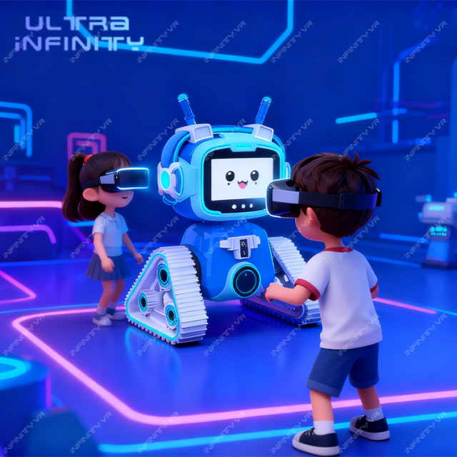 Kids Robo VR Game Simulator- Double Side Use Robo Design VR Machine for Children