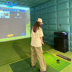 Professional Training Commercial Use Indoor AR Golf Simulator Full Set With High-Speed Camera Detector 4K Laser Projector