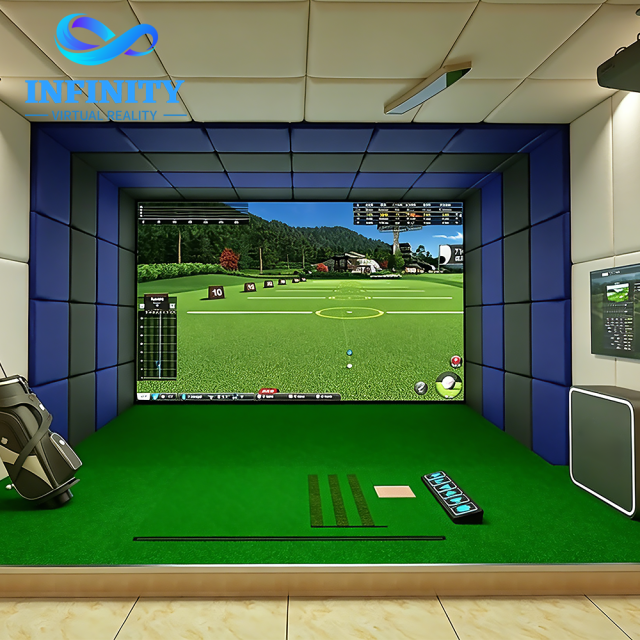 Professional Training Commercial Use Indoor AR Golf Simulator Full Set With High-Speed Camera Detector 4K Laser Projector