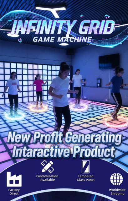 Infinity Grid LED Dance Floor Game, Interactive Light up Jumping Tiles for Party Room & Event Rental, Multiplayer Challenge Game
