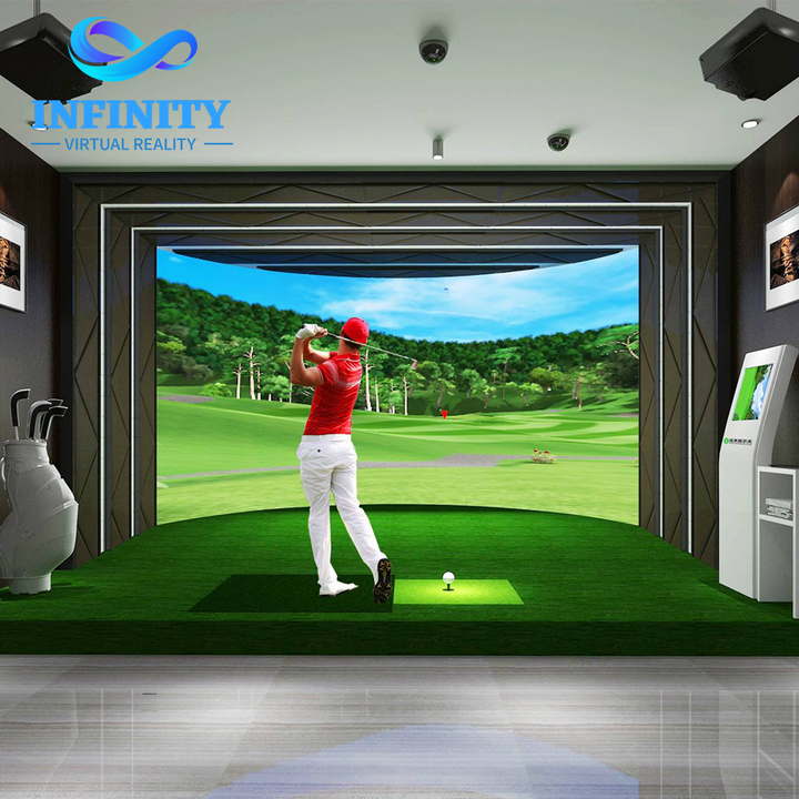 Professional Training Commercial Use Indoor AR Golf Simulator Full Set With High-Speed Camera Detector 4K Laser Projector