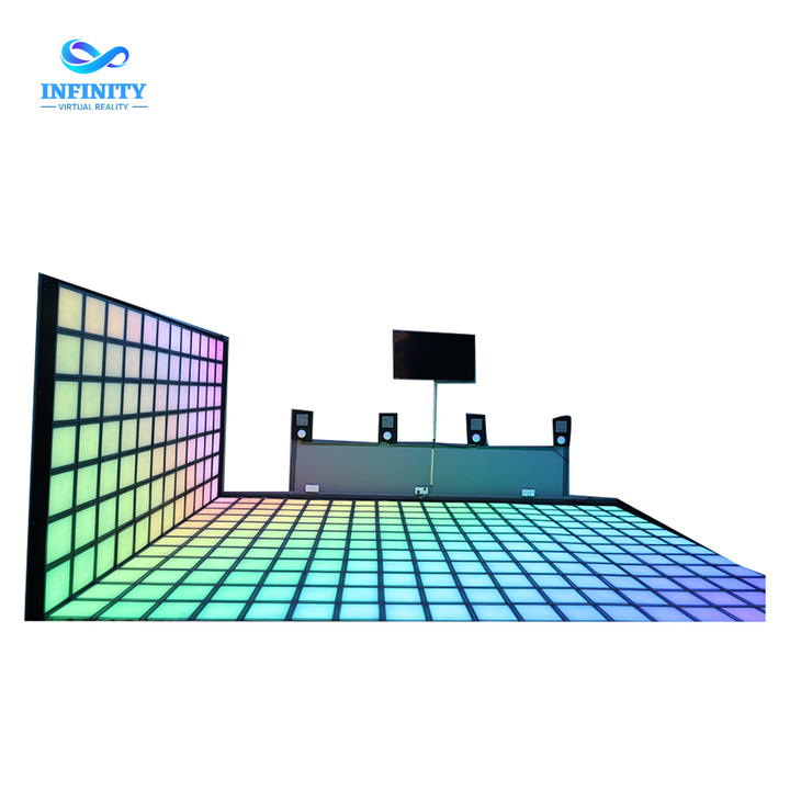 Infinity Grid LED Dance Floor Game, Interactive Light up Jumping Tiles for Party Room & Event Rental, Multiplayer Challenge Game