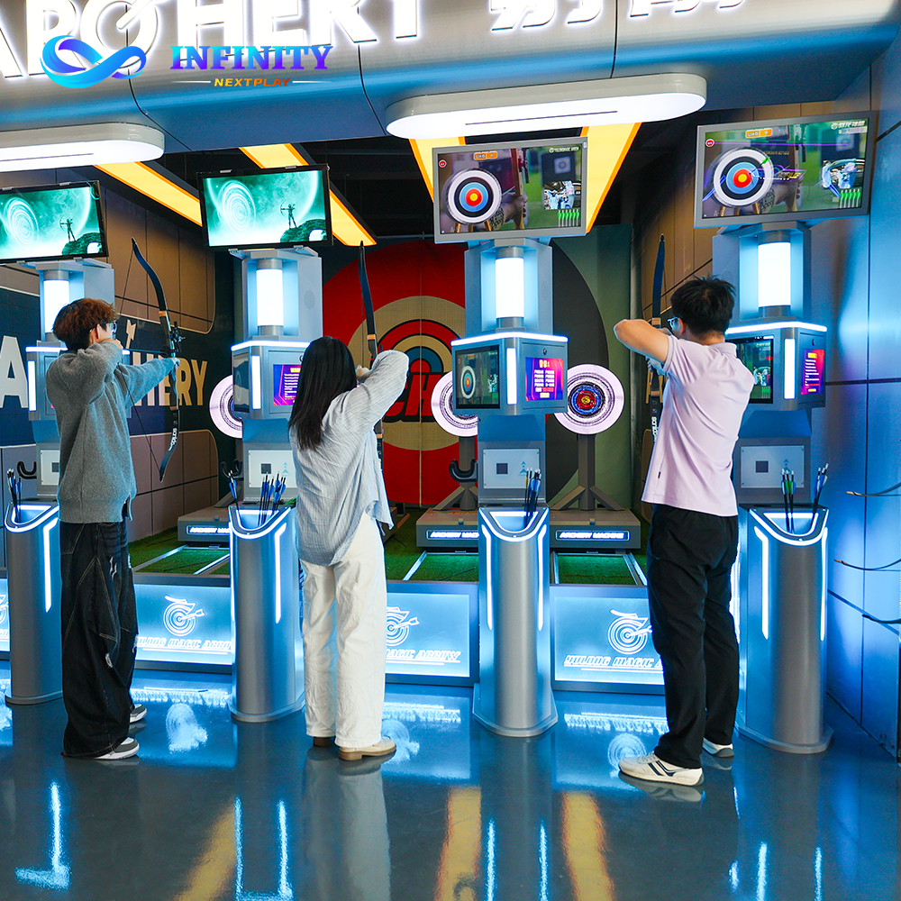 Professional Arcade Archery System for Full Venue Solution - Auto Voice Scoring & Dual Display - Ideal for Large FECs and Amusement Parks - A6