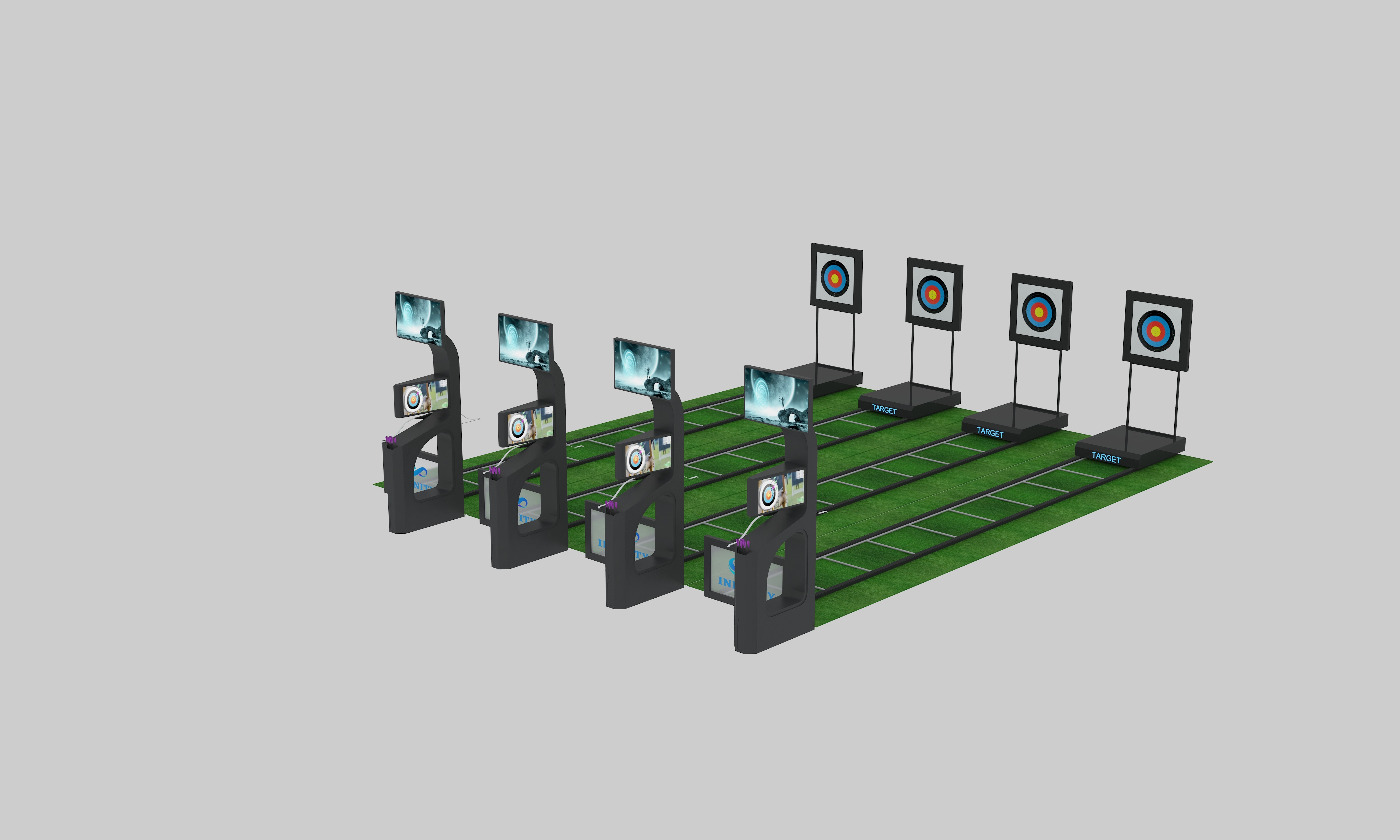 Professional Arcade Archery System for Full Venue Solution - Auto Voice Scoring & Dual Display - Ideal for Large FECs and Amusement Parks - A6