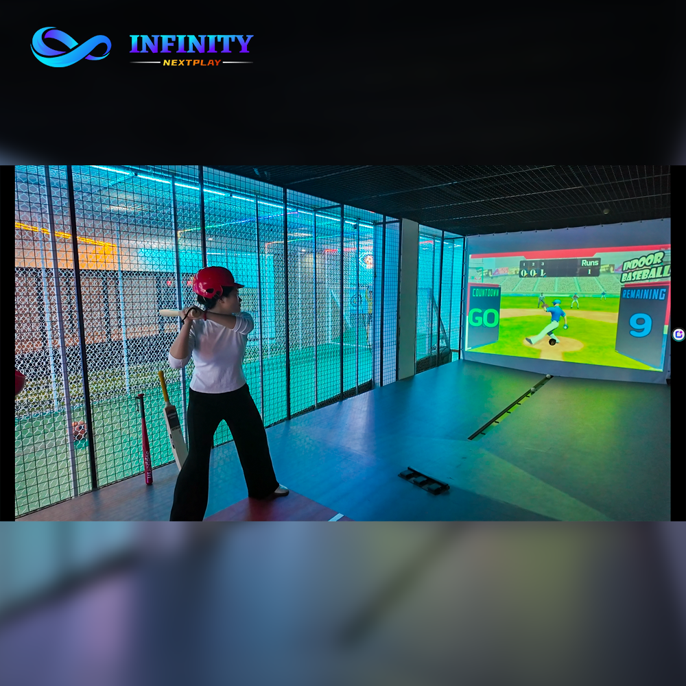 Immersive Indoor Baseball Batting Simulator - Real-time Ball Tracking & HD Projection - Perfect for Competitive Entertainment Venues