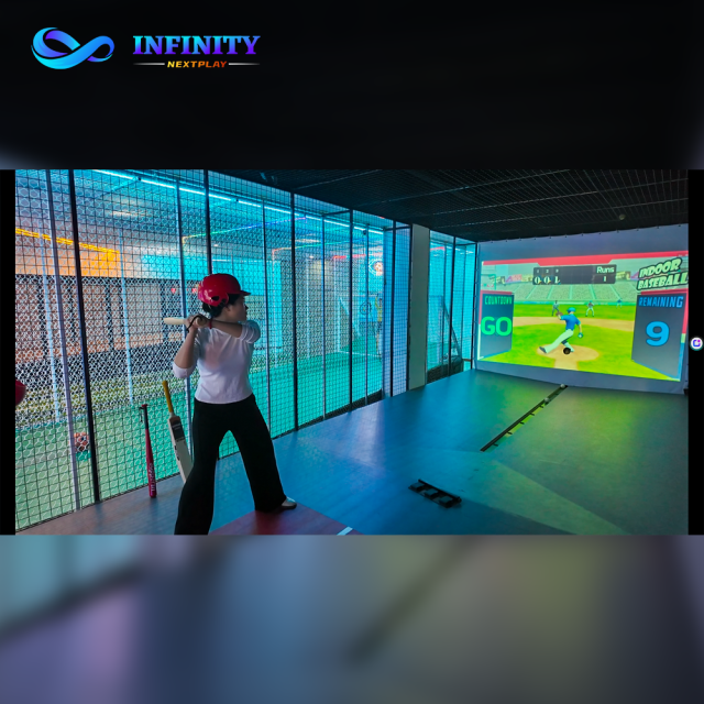 Immersive Indoor Baseball Batting Simulator - Real-time Ball Tracking & HD Projection - Perfect for Competitive Entertainment Venues